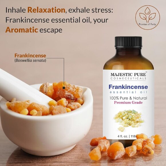 new Majestic Pure Frankincense Essential Oil w/ Glass Dropper - 4 fl oz - 118 mL - Picture 3 of 3